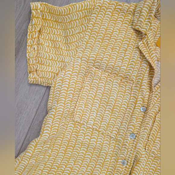 ANTHROPOLOGIE MAEVE CLASSIC SURF SHIRT YELLOW MOTIF FLY AWAY BACK  - Picture 5 of 8